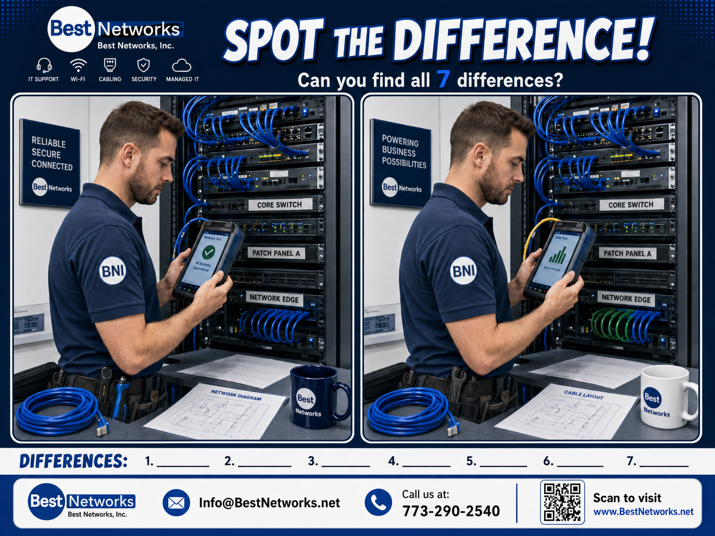 Best Networks field technician working on network infrastructure